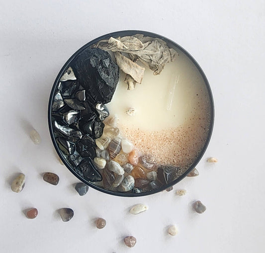 Salt & Smudge • 8oz Soy Crystal Candle